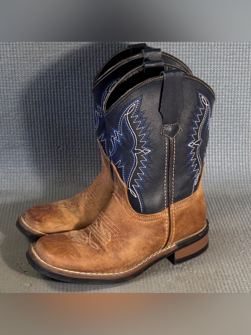J.B. Dillon Cowboy Boots Brown Leather Western Kid’s Size 13.5C